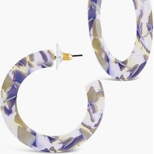 Sterling Forever Iris Resin Hoop Earrings
